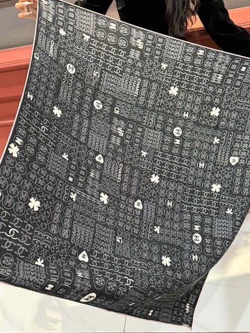 CHANEL 25S SCARF 110 IN CASHMERE SILK 738477