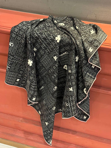 CHANEL 25S SCARF 110 IN CASHMERE SILK 738477