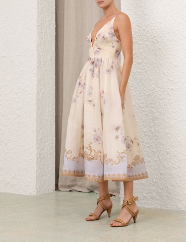 HERMES 25S V-NECK MIDI DRESS 110735