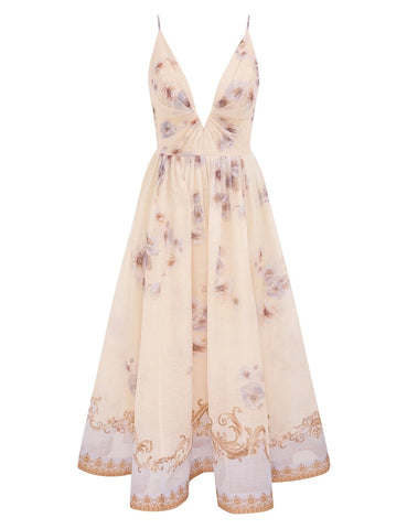 HERMES 25S V-NECK MIDI DRESS 110735