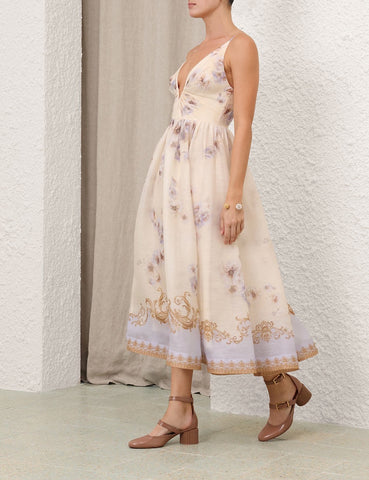 HERMES 25S V-NECK MIDI DRESS 110735