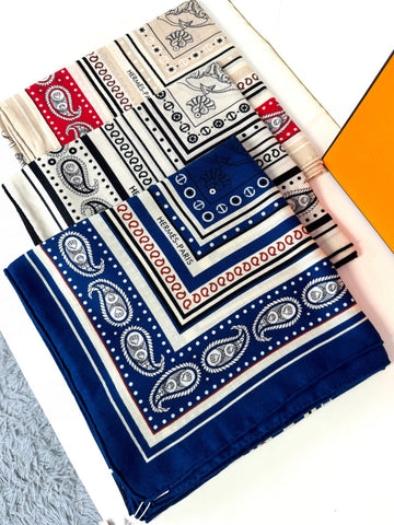 HERMES 25S SCARF 135 IN CASHMERE SILK 729038