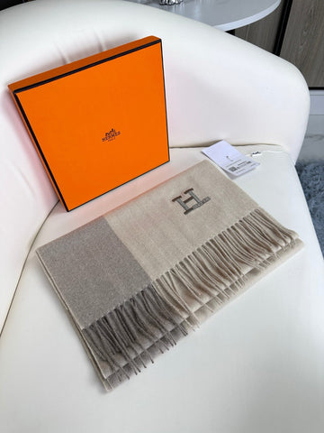 SCARF 190 CM IN ECRU TAN CASHMERE 364769