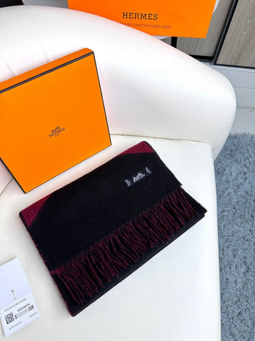 SCARF 190 CM IN JAM PURPLE MIX BLACK CASHMERE 370395