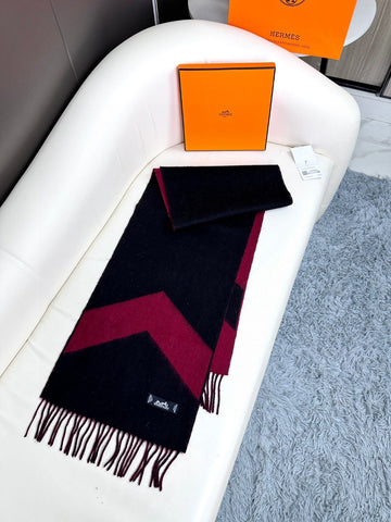 SCARF 190 CM IN JAM PURPLE MIX BLACK CASHMERE 370395