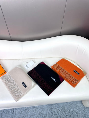 SCARF 190 CM IN RUST ORANGE MIX LIGHT YELLOW CASHMERE 370396