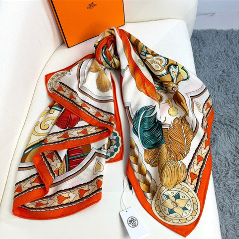 HERMES 25S SCARF 135 IN CASHMERE SILK 730647