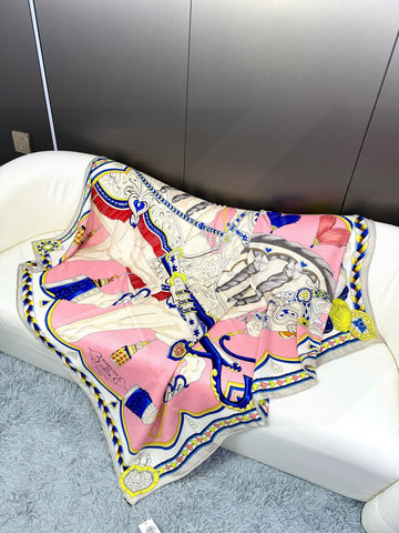 HERMES 25S SCARF 135 IN CASHMERE SILK 730648