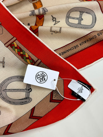HERMES 25S SCARF 135 IN CASHMERE SILK 737310