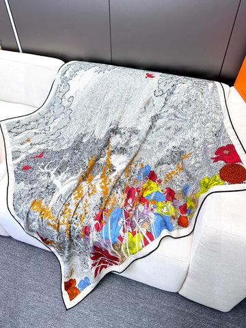 HERMES 25S SCARF 135 IN CASHMERE SILK 733938