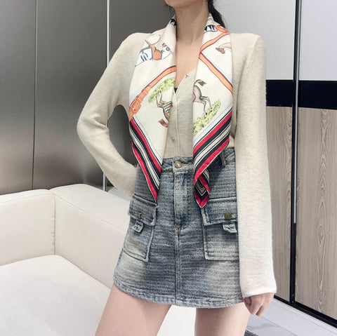 HERMES 25S SCARF 90 IN SILK TWILL 733929