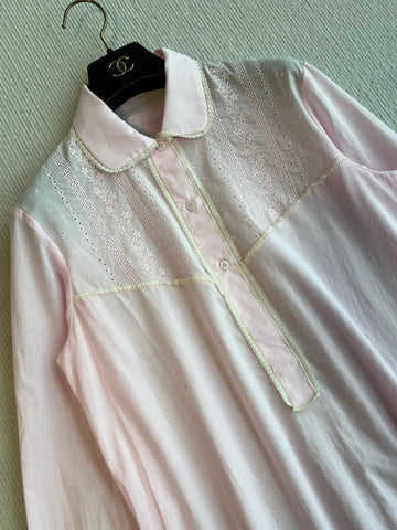 PRADA PINK EMBROIDERED LONG SHIRT