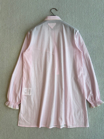 PRADA PINK EMBROIDERED LONG SHIRT