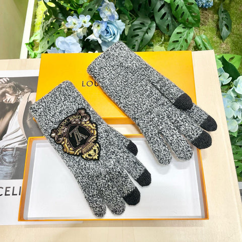 TOUCHSCREEN GLOVES IN STEEL GRAY WOOL 454594