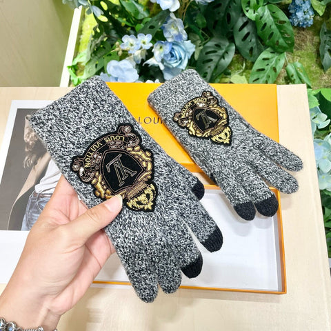 TOUCHSCREEN GLOVES IN STEEL GRAY WOOL 454594