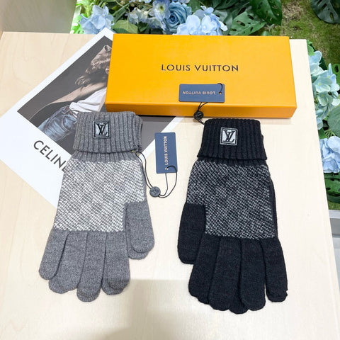 LV GLOVES IN BLACK WOOL 462428