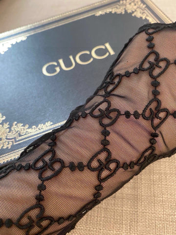 EMBROIDERED LACE MESH GLOVES BLACK 462433