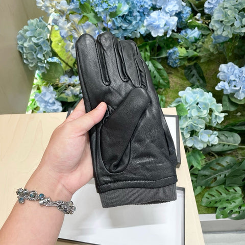 GLOVES IN BLACK SHEEPSKIN MIX WOOL 463824