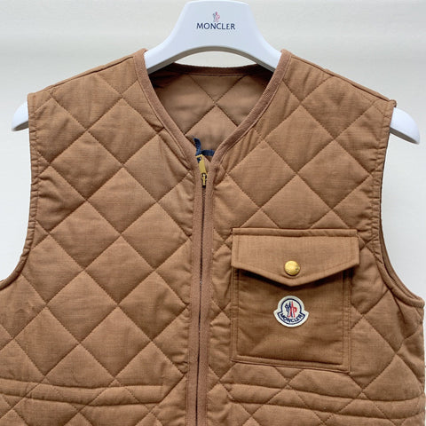 MONCLER 25S DOWN VEST IN BROWN 080
