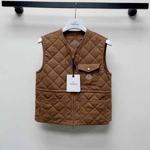 MONCLER 25S DOWN VEST IN BROWN 080