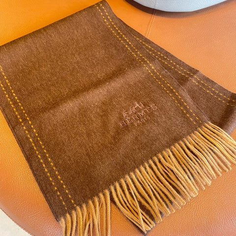 UNIE BRODEE GM MUFFLER IN CHOCOLATE BROWN CASHMERE