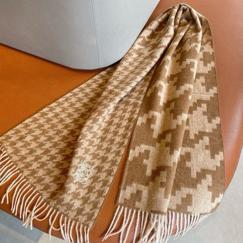 SCARF 190 CM IN CAMEL BEIGE MIX WHITE CASHMERE 415208
