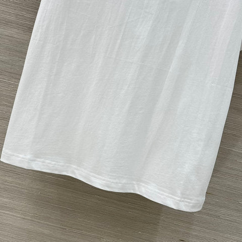 Loewe Floral Embroidered Short-sleeved T-shirt White Cotton