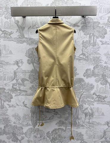 Gucci 25 Polo Shift Dress Cookies And Cream Polyester 231769