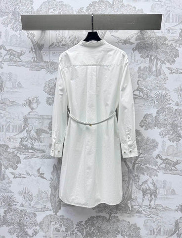 GUCCI 25S EMBROIDERED SHIRT DRESS WITH BELT 264644