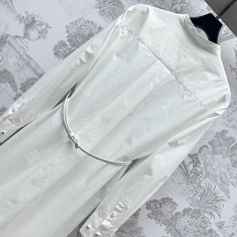 GUCCI 25S EMBROIDERED SHIRT DRESS WITH BELT 264644