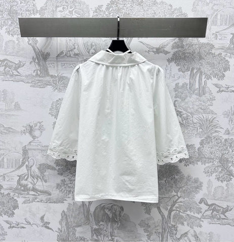 GUCCI 25S EMBROIDERED LONG SLEEVE SHIRT 264651