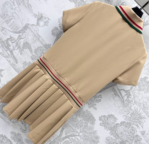 GUCCI 25S SHORT-SLEEVE DRESS IN TWILL SILK 264665