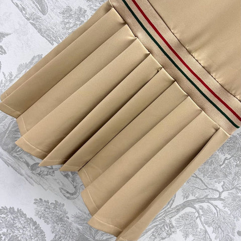 GUCCI 25S SHORT-SLEEVE DRESS IN TWILL SILK 264665