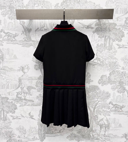 GUCCI 25S SHORT-SLEEVE DRESS IN TWILL SILK 264667