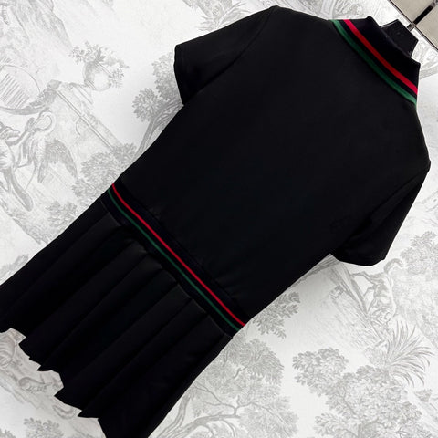 GUCCI 25S SHORT-SLEEVE DRESS IN TWILL SILK 264667
