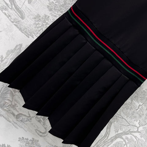 GUCCI 25S SHORT-SLEEVE DRESS IN TWILL SILK 264667