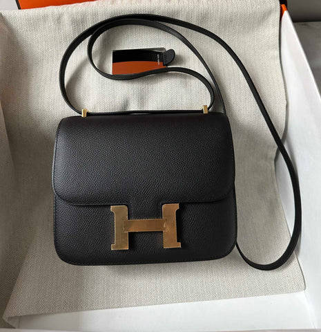CONSTANCE 18 BLACK EPSOM GOLD HARDWARE