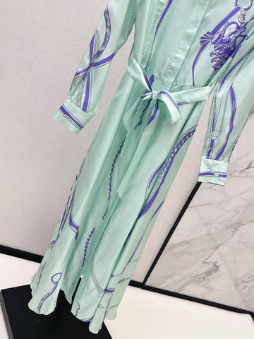 HERMES 25S LONG SILK DRESS 022