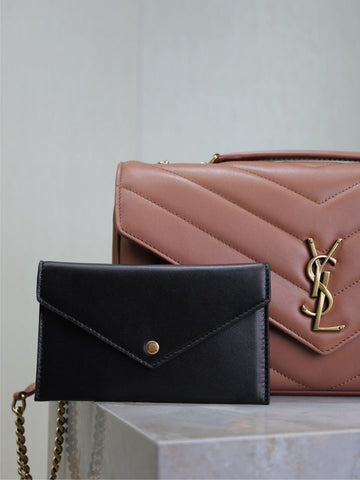 LOULOU MEDIUM 29 IN SALMON PINK SHEEPSKIN GOLD HARDWARE