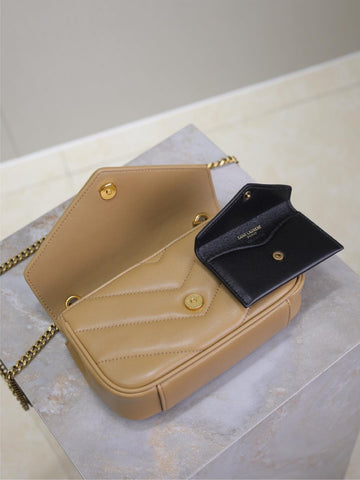 LOULOU MINI 20 IN MILK TEA SHEEPSKIN GOLD HARDWARE
