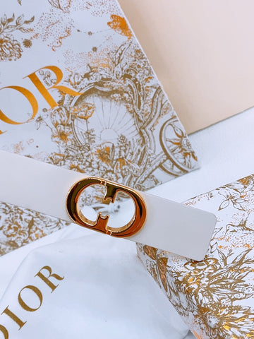 DIOR 25S BELT 25 MM IN WHITE CALFSKIN 561822