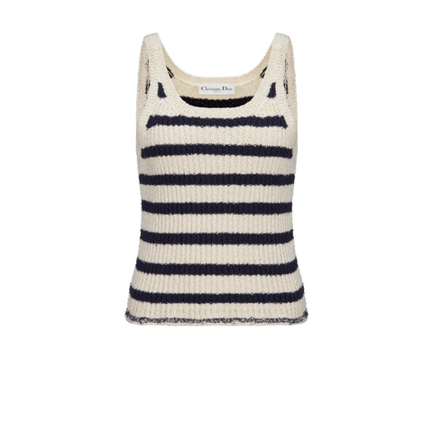 Striped knitted Beige Black Cardigan