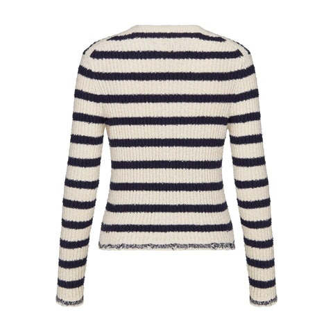 Striped knitted Beige Black Cardigan