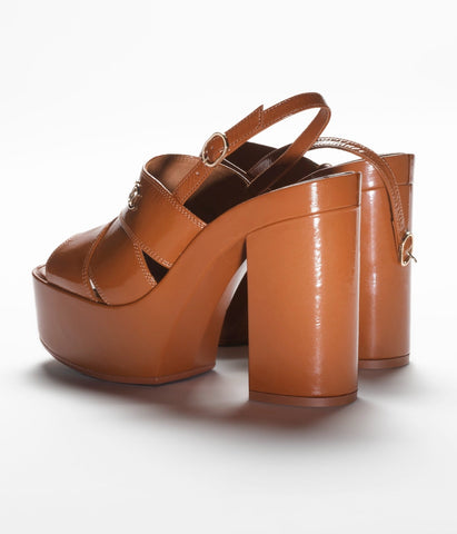 SANDALS LIGHT BROWN CRUMPLED LAMBKSIN