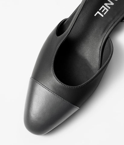 SLINGBACKS BLACK DARK GRAY LAMBS